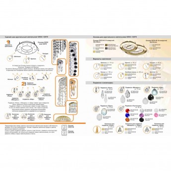 Набор ECOLA "Сделай сам Хрустальный светильник" Подвеска Миндаль Матовый большой, упаковка 10шт
