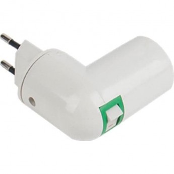 Переходник вилка-патрон ECOLA BASE APT4SWEAY E14 с выключателем, белый