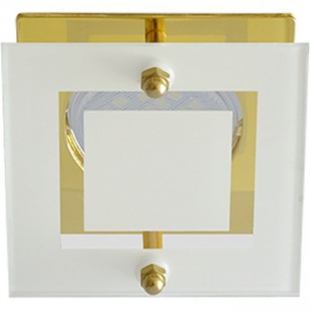 Светильник ECOLA MR16 DL200 GU5.3 Glass Квадрат со стеклом Прозрачный и Матовый / Золото 45x77x77 Светильник ECOLA MR16 DL200 GU5.3 Glass Квадрат со стеклом Прозрачный и Матовый / Золото 45x77x77